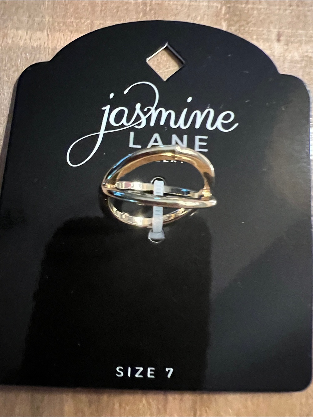 3/$18 Jasmine Lane Size 7 Gold-Tone Open Link Ring Lot 3072